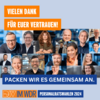 Collage der Kandidierenden für den WDR Personalrat mit Aufschrift: "Vielen Dank für Euer Vertrauen!" –
